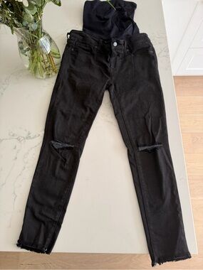 MATERNITY: BLANQI Black Skinny Jeans with Knee Rips, size 8